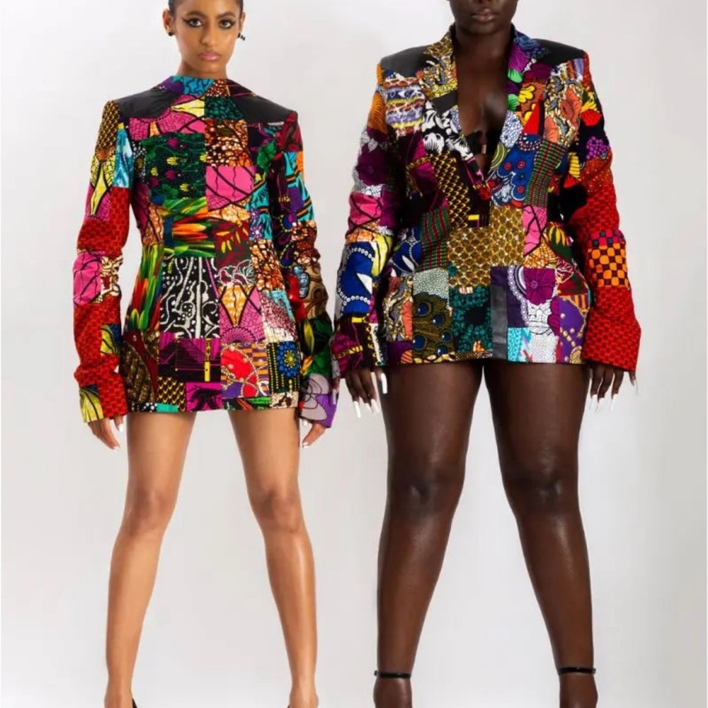 Up-Cycled Coat of Many Colors Vibrant Multicolor Patchwork Blazer